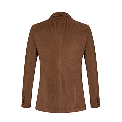 Wzikai Men's Casual Corduroy Blazer Jacket Slim Fit One Button Work Wear Sport Coat Coffee M #TOP1
