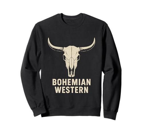 Bohemian Western Skull Estilo Cowboy Vintage Boho Sudadera