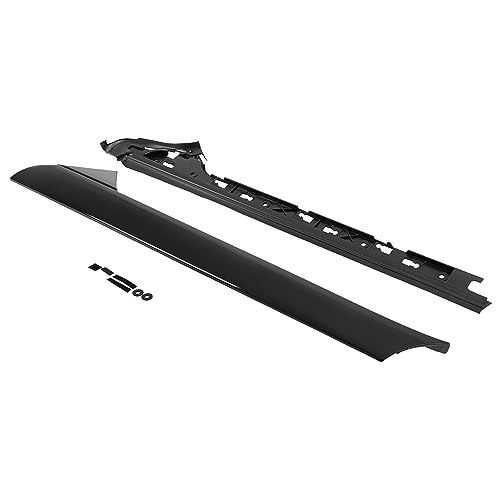 Image of ECOTRIC Windshield A-Pillar Molding Trim Compatible with 2011-2019 Ford Explorer Replace for BB5Z7803144AA BB5Z-7803136-AA BB5Z7803136BA BB5Z-7803144-AA Window Trim Panel Passenger Side Outer&Inner