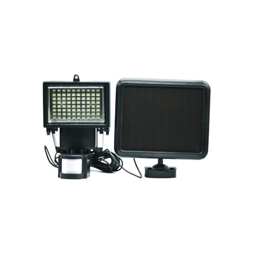 Galix Projecteur solaire éclairant 650 lm, détection 8m, 80 LED, 3 modes, câble 5m entre spot et panneau
