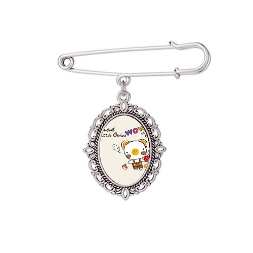 Broche ours fruit stylée pour rehausser une robe ou un châle en coton M