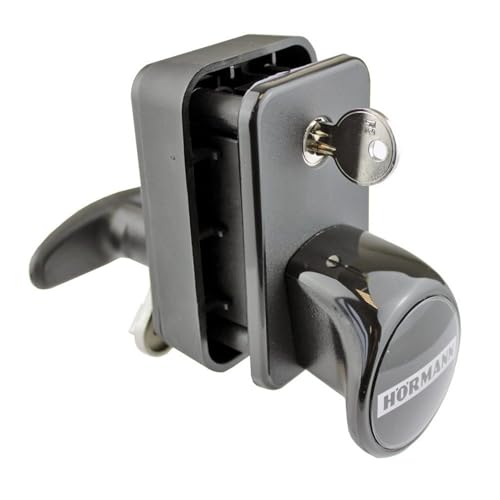 Hörmann Torgriffgarnitur mit Schloss PZ, TS42,5, schwarz für Sektionaltor