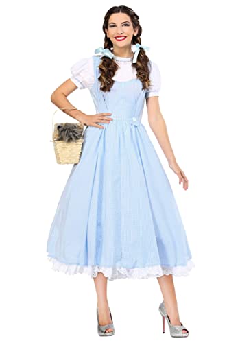 Adult Deluxe Kansas Girl Costume Women's Blue Gingham Dress Large #TOP1