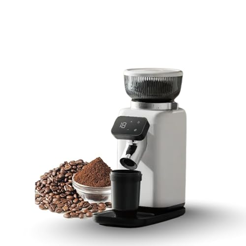 Image of KOFIHAUS Electric Coffee Grinder FC6101 - 150W Conical Burr Grinder with Adjustable Grind Settings, Digital Display & Large Bean Hopper - Professional Espresso & Coffee Grinder (White /Black)
