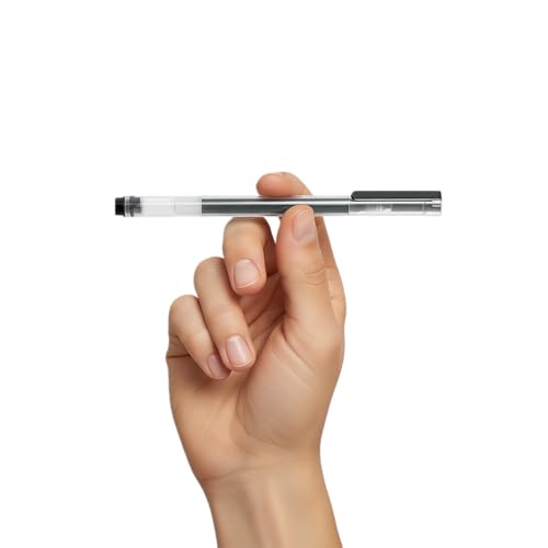 10 bolígrafos gel negro 0.5mm punta fina pack miniatura 6