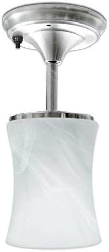 Dream lighting 12Volt DC LED Ceiling Lights/Droplights/Short Pendant Lamps with Vintage Cloud Pattern Glass Lampshade Warm White, with On/Off Switch
