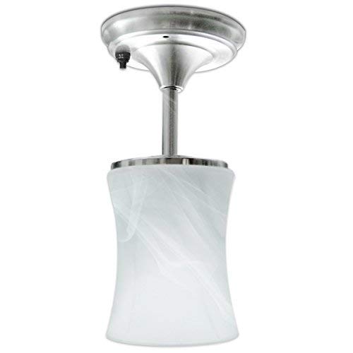 Dream Lighting 12Volt DC LED Ceiling Lights/Droplights/Short Pendant Lamps with Vintage Cloud Pattern Glass Lampshade Warm White, with On/Off Switch