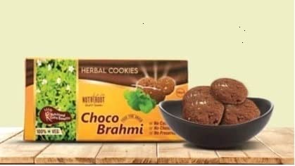 NUTRIROOT Choco Brahmi Multi Millet Cookies ,Biscuits 120 Grams x 2 (Pack of 2)