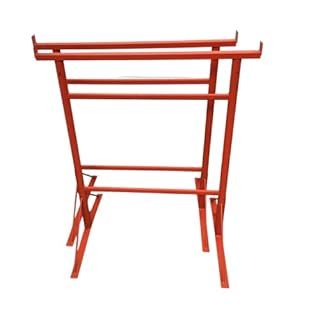 HILL TOP FABRICATIONS LTD - 2 x Builders Trestles Size NO.3, Adjust from 1.0m - 1.8m (Trestle Band Stands) SWL 400kg Made in The UK - Powder Coated Orange for Hard-Wearing Finish. Ideal for Builders.