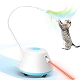 TGFIX Laser katzenspielzeug,3 in 1 laserpointer& Federn&Räder, die Laufen können für Kleine Große Katzen Spielzeug für Katzen,flaufrad Katze,cat Laser Toy,selbstbeschäftigung