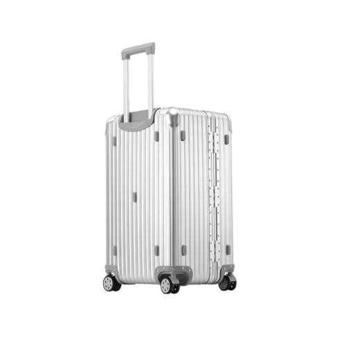 Image of PYB Signature - Zipless Full Aluminium Premium Trunk Trolley Bag with TSA Locks | 68 cm | Premium Trolley Bag for Travel | Easy Access with top Open | 8 Silent Spinner Wheels (Silver, 26 inch)