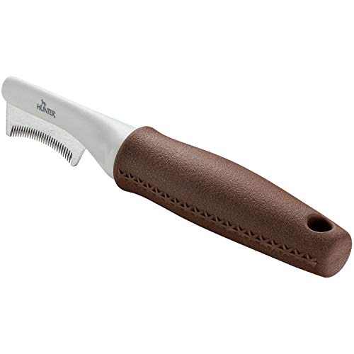 Hunter SPA Trimmmesser sichelförmig, für Hunde, fein, 18,5 x 4,0 cm