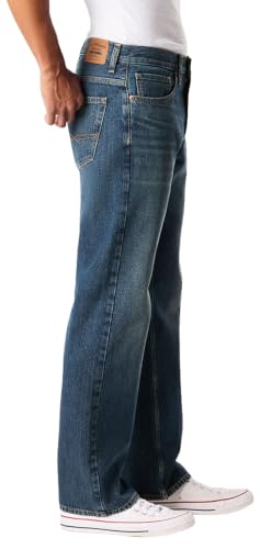 Levi Strauss Signature Gold Men's Loose Fit Jeans, (New) Brake Shop Blue, 34Wx34L - image 4