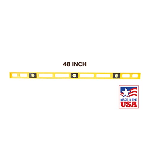 Mayes 10102 Polystyrene 4ft Level, 48 Inch Level Made in the USA, Contractor, Plumber, and Carpenter Tools, Impact Resistant Frame, Three Vials, Accurate to .001 Inch, Won’t Scratch Work Surfaces by MAYES - Used condition - Image 2