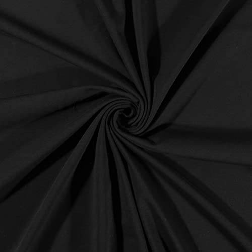 Tissu Jersey Coton uni Noir - Par 50 cm