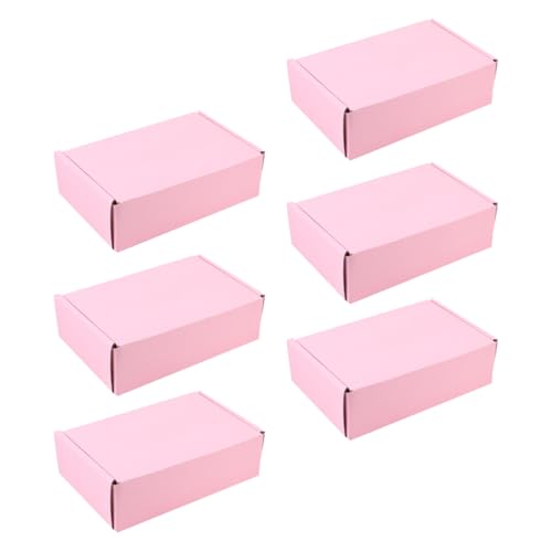 WRITWAA Cajas de Embalaje Rosa 6 Unidades Cartón para Embalaje y Transporte de Mantas, Ropa y Toallas en Envíos