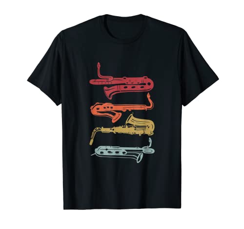 Saxofones Vintage Saxofones Instrumento Musical Camiseta
