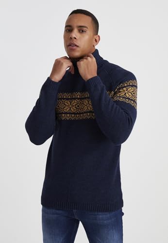Norwegian Pattern Turtleneck Sweater for Men - Ecru by Leif Nelson3