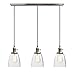 Produktbild Phansthy Klar Glas Glocken 3 Flaming Retro Design Modernes Pendelleuchte Hängeleuchte Vintage Hängelampen Hängeleuchte Pendelleuchten Loft-Pendelleuchte im Landstil (Gebürsteter Edelstahl Farbe)