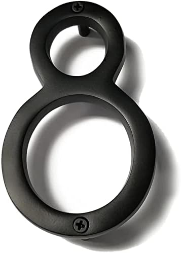6 Inch NACH Floating Mount Shadow House Address Number For Outside or Inside, Metal Modern House Numbers For Mailbox, Front Door, Maximum Rust Protection, Black Aluminum, Number 8, HH-SDW6-BLK-8