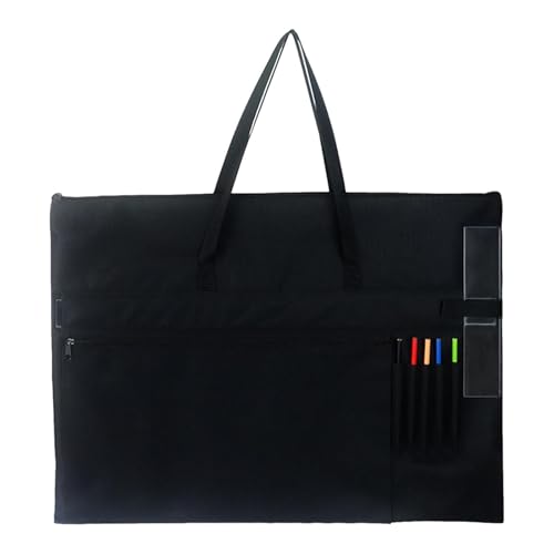 Design di grande capacità: misura circa 70 x 52 cm, le borse artistiche per forniture hanno più scomparti per penne e tasche di varie dimensioni, che consentono di riporre tavole da disegno, quadrati, triangolari, bussole, penne da disegno e altre piccole parti.