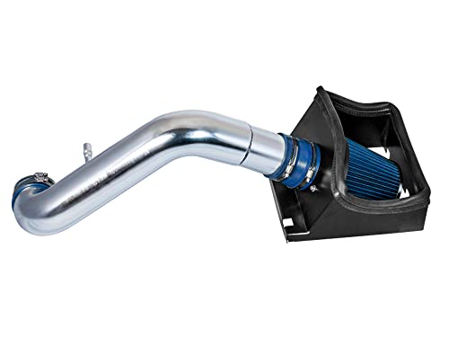 Cold Air Intake System with Heat Shield Kit + Filter Combo BLUE Compatible For 11-14 Ford F150 5.0L V8