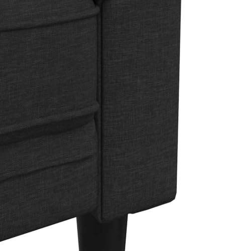 vidaXL Chesterfield Sessel, Polstersessel mit Armlehnen Rückenlehne Stützbeine, Loungesessel für Wohnzimmer, Clubsessel, Modern, Schwarz Stoff