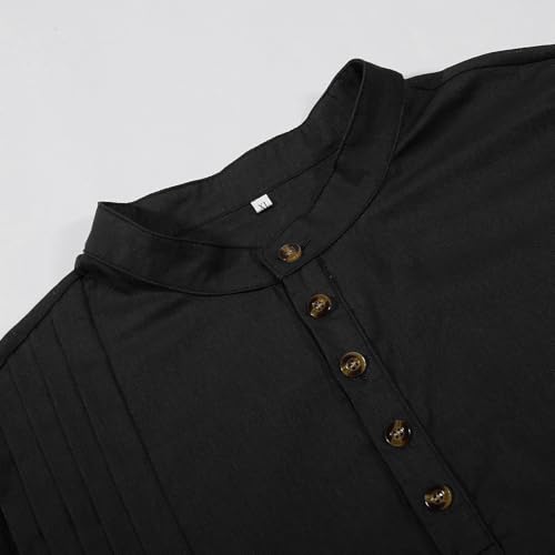 Camisa de lino hombre manga larga transpirable estilo thobe 2