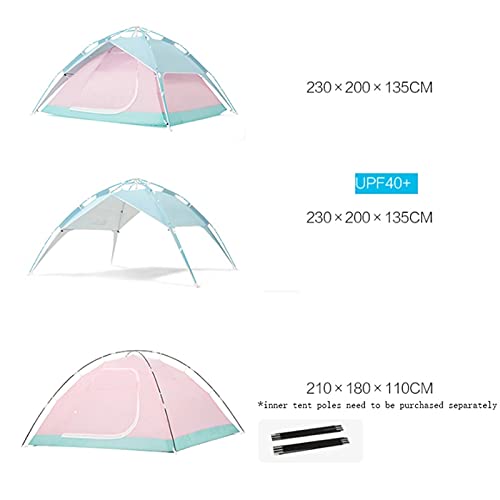Carpa Pop-Up para 4 Personas con Puertas Dobles y Ventanas miniatura 3