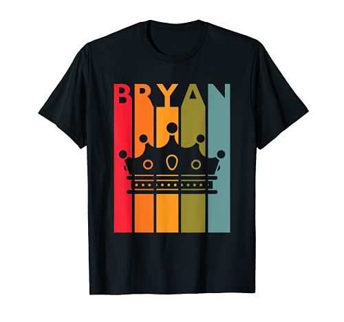 Bryan Gift Idea for Boys Men Retro First Name Vintage Bryan Maglietta