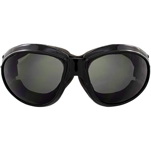 Image of Global Vision Eliminator Dirt Bike Padded Motorcycle Riding Goggles for Men and Women (Black Frame /Smoke Lens)