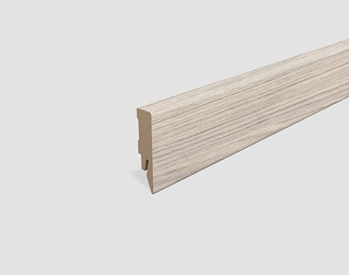 EGGER Sockelleiste Eiche hellgrau L611 | neues kubisches Profil | passend zu Fußboden Berdal Eiche grau