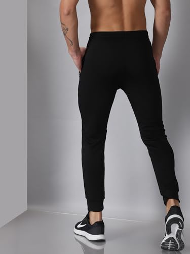 Image of Kraasa Solid Joggers Gym Pants for Men | Slim Fit Athletic Track Pants | Casual Running Workout Pants with Pockets |Solid Men Track Pants Solid Men Track Pants