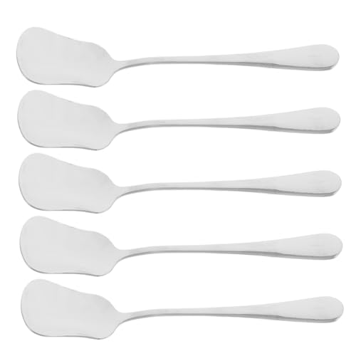 LAPYAPPE 5piezas Cucharas De Postre De Acero Inoxidable Para Yogur Café y Helados Utensilios De Cocina Elegantes y Modernos Para Uso Casa y Restaurante