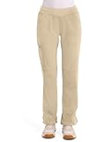 Cherokee Women Scrub Pant with Straight Leg Pull-on Pant Medical Bottom with 4 Pocket & 2-Way Stretch Fabric - WW110, M, Khaki