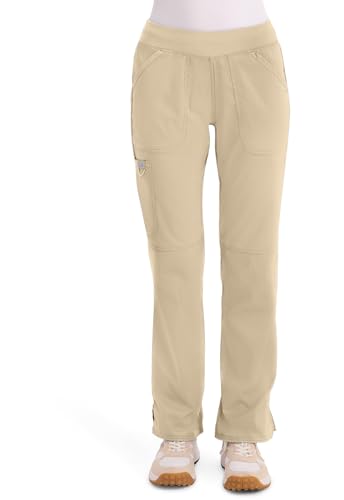 CHEROKEE Pantalón alto para mujer de talle medio recto - Beige - L Alto