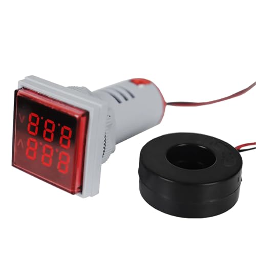Voltmètre-ampèremètre CA 60-500V 100A AD16-22 indicateur double LED encastrable 22mm
