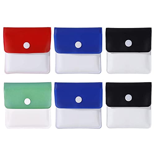 KOMUNJ 6 Pack Pocket Ashtrays Portable Cigarette Ash Pouch Compact Fireproof PVC Odorless Odorless Ashtray for Smoker Outdoor Travel 3.3 inch * 3 inch 4 Colors