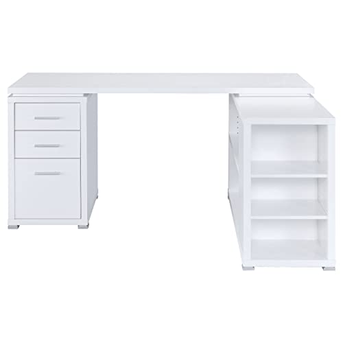 Coaster Home Furnishings Yvette L-Shape Office Desk White #TOP3