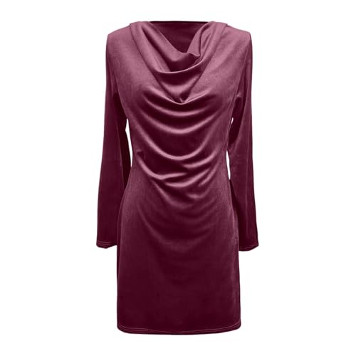 Robe d'hiver grande taille en velours coupe flatteuse - 4