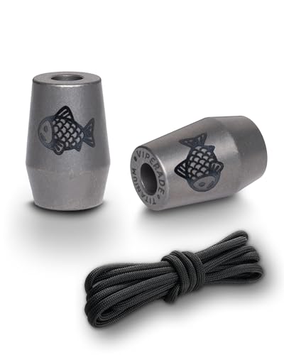 VIPERADE VAB8 Titanium Paracord Beads 2-Pack EDC Knife Lanyard Beads for DIY Begleri Fidget Bead for Men Women Lanyard Bead for Knife EDC Tools Keychains Bracelet Necklace