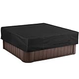 NettyPro Hot Tub Cover Protector Waterproof Outdoor SPA Cover Cap for Square Hot Tub, 91 x 91 inch, Black