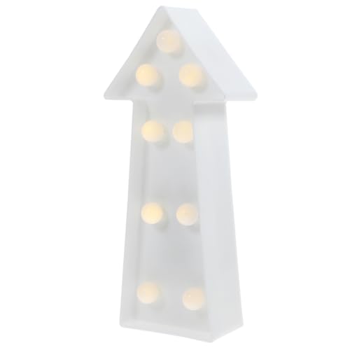 Gadpiparty 4 unidades LED luminosas con pilas, luz nocturna LED blanca con forma de flecha, decorativa para habitación infantil, fiesta, Navidad, versátil como decoración de pared, mesa sin cable