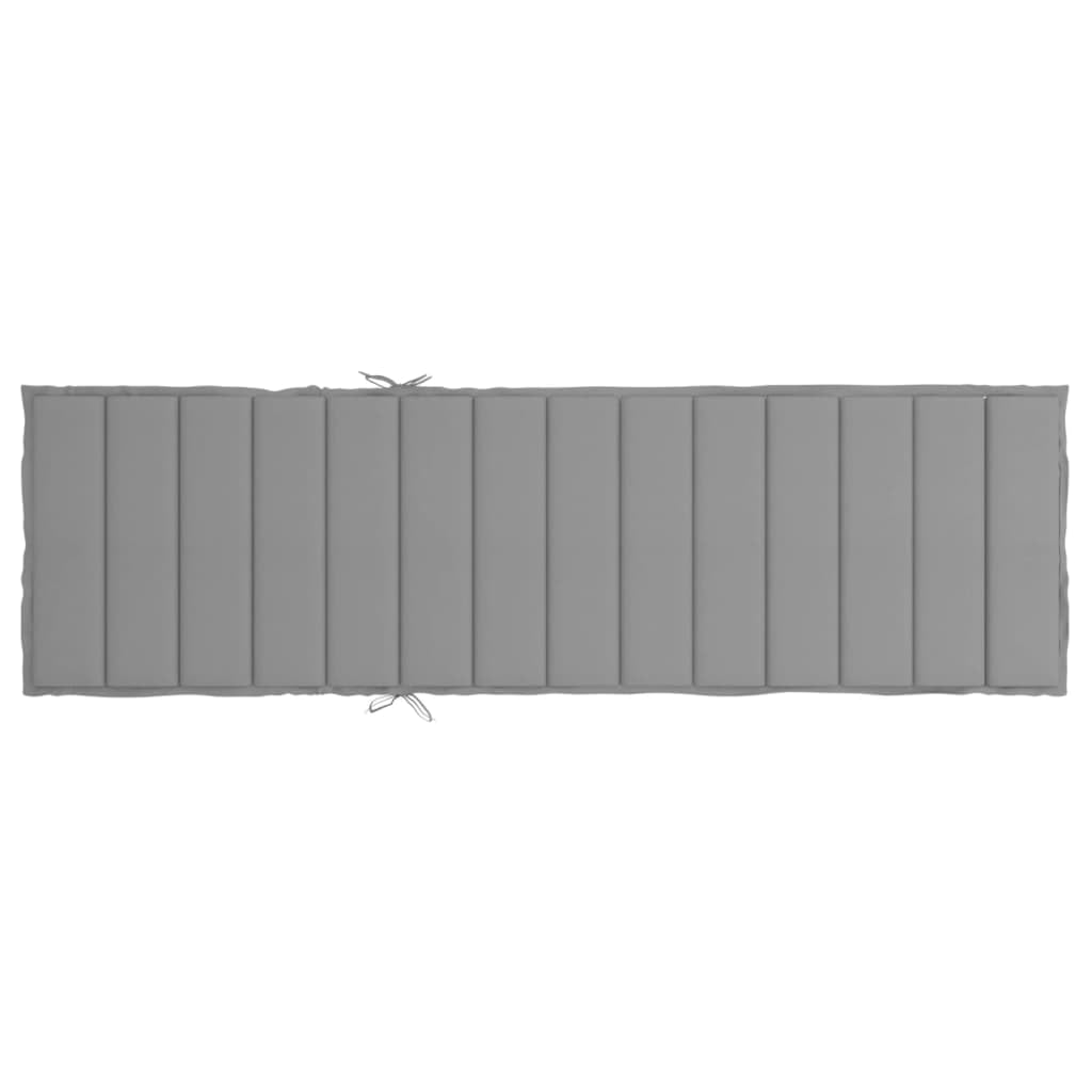Coussin de chaise longue gris 200x60x3 cm tissu oxford