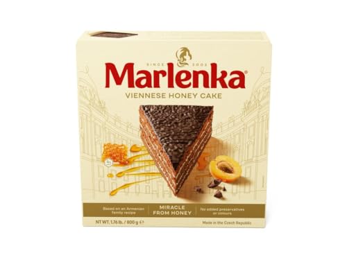 MARLENKA® Pastel vienés de miel – Tarta de miel, bizcocho, repostería tradicional (800 g)