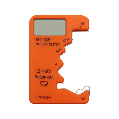 kesurpae Testeur de batterie BT189 avec écran LCD haute définition pour diverses Batteries, outil de détection de puissance Mobile, bouton ABS AA AAA, orange