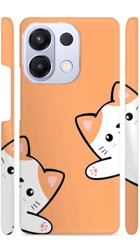 Image of Orange White Kitties Designer Printed Hard Back Cover for Oppo K13 5G Attractive and Uniquely Crafted Smartphone Case