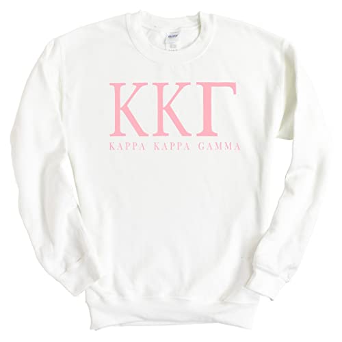 KKG Kappa Kappa Gamma Pink Letter Sorority Crewneck Sweatshirt
