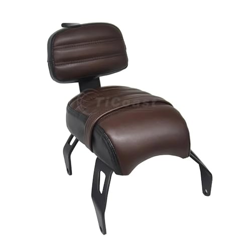Asiento trasero Indian Bobber con respaldo sissy bar y estriberas marrones 5