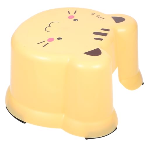 Mikinona Taburete Pequeño de Plástico Antideslizante Taburete Grueso para Baño con Diseño de Dibujos Animados Banco Portátil Seguro para Banqueta Resistente y Ligera para Cuartos de Baño